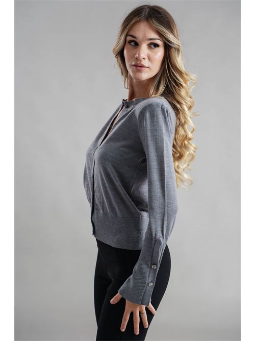 Cardigan in lana merino Simona Corsellini | A25CPCRE0201GRAPHITE MELANGE
